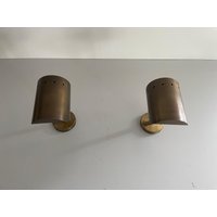 Mid-Century Messing Paar Wandlampen Mit Antikem Finish, 1950Er Jahre, Italien von VintageInModeDeluxe