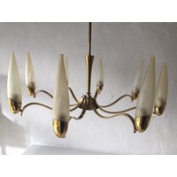 Mid Century Modern 8 Bewaffnete Messing & Lange Rauch Glasröhren Atemberaubende Xxl Kronleuchter - 1960Er Jahre Italien Mid Century Modern 8 Bewaffnete Messing & Lange Rauch Glasröhren Atemberaubende Xxl Kronleuchter - 1960Er Jahre Italien von VintageInModeDeluxe