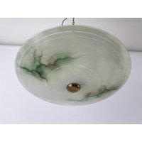 Mid Century Moderne Glas Im Art Deco Stil Deckenlampe, 1950Er Jahre, Deutschland von VintageInModeDeluxe