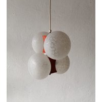 Moderne Leuchten 4 Amorphe Glas & Schöne Orange Metall Körper Kronleuchter - 1970Er Jahre Deutschland Moderne Leuchten 4 Amorphe Glas & Schöne Orange Metall Körper Kronleuchter - 1970Er Jahre Deutschland von VintageInModeDeluxe