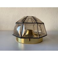 On Hold - Limburg A 404 Eisen Strukturiertes Glas Wandlampe Oder Deckenlampe, 1960Er Jahre, Deutschland von VintageInModeDeluxe