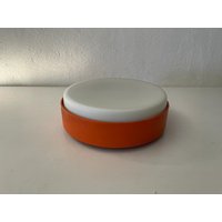 Opalglas & Orange Metall Wandleuchte, 1960Er Jahre, Deutschland von VintageInModeDeluxe