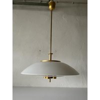 Seltene Opalglas & Messing Lux Xl Hängelampe Von Limburg, 1960Er, Deutschland von VintageInModeDeluxe