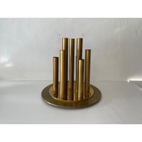 Wunderschöne Messing 9 Zylinder Mid Century Modern Große Deckenlampe Von Lamperti - Robbiate | Como, 1960Er Jahre, Italien von VintageInModeDeluxe
