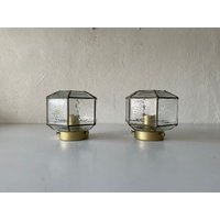 Wundervolles Eisen Strukturiertes Glas Paar Deckenlampen Oder Von Hillebrand, 1960Er Jahre, Deutschland von VintageInModeDeluxe