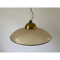 xl Hängelampe Aus Plexiglas Und Messing, 1970Er Jahre, Italien von VintageInModeDeluxe