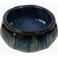 Vintage Keramik Vase Studio Blaue Streifen Schwarz Grün Rand von VintageInquisitor