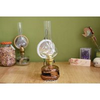 Nie Benutzt=Vintage Orange Glas Gas Laterne//Alte Wandlampe//Glas Öl Lampe Mit Spiegel//Retro Petroleum Lampe//Wohndekor//Antike Wandlampe von VintageJordanShop