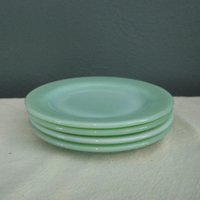 Vintage Fire King Jadeite Restaurant Ware 4-Teiliges Salatteller-Set von VintageKitchenwareUS
