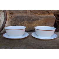 1 Von 2 Sauciere Mit Rotem Rand Schönwald Bavaria 50Er Jahre West Germany von VintageKreativecke