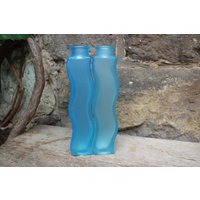 1 Von 2 Türkise Vintage Ikea Skämt Vase Gewellt Glas von VintageKreativecke