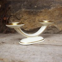 Art Deco Kerzenleuchter 2 - Flammig Limburg Porzellan 30Er Jahre von VintageKreativecke