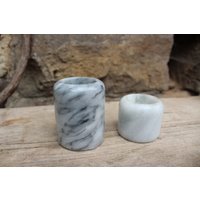 2 Tlg. Set Marmor Teelichthalter Vintage 80Er Jahre von VintageKreativecke