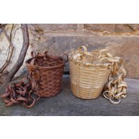 2Er Set Kleine Blumenampeln Rattan Boho 80Er 90Er Jahre Vintage von VintageKreativecke