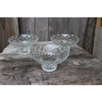 3Er Set Teelichthalter Kerzenständer Pressglas 60Er 70Er Jahre Ddr 3Er Set Teelichthalter Kerzenständer Pressglas 60Er 70Er Jahre Ddr von VintageKreativecke