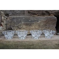 4Er Set Kerzenständer 24 % Bleikristall Kerzenhalter Teelichtschalen 70Er 80Er Jahre Ddr von VintageKreativecke
