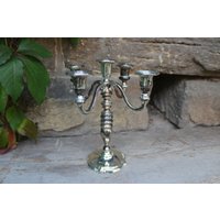 5 Flammiger Kerzenleuchter Metall Versilbert Vintage 60Er 70Er Jahre 5 Flammiger Kerzenleuchter Metall Versilbert Vintage 60Er 70Er Jahre von VintageKreativecke