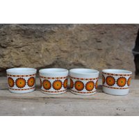 4 Eierbecher Prilblumen Dekor Mitterteich Bavaria Porzellan 70Er Jahre West Germany von VintageKreativecke