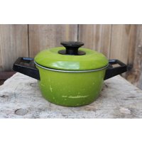 Emailletopf Emaille Topf Alutopf Küche Dekoration Pflanztopf 70Er Ddr von VintageKreativecke