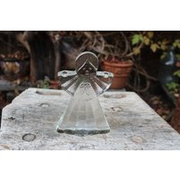 Engel Kerzenständer Glas Blockglas Bozen Glasfigur Vintage Engel Kerzenständer Glas Blockglas Bozen Glasfigur Vintage von VintageKreativecke