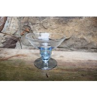 Kerzenständer Kerzenhalter Zartblaues Glas 80Er 90Er Jahre Vintage von VintageKreativecke