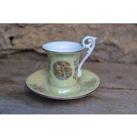 Mokkatasse Espresso Tasse Nymphen Goldrand Perlmutt Kahla Porzellan 50Er 60Er Jahre Gdr Ddr von VintageKreativecke