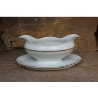 Sauciere Goldrand Wellenrand Eamag Alt Schönwald Porzellan 30Er 40Er Jahre von VintageKreativecke