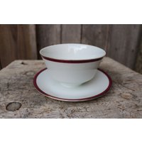 Sauciere Mit Lila Goldenem Rand Schirnding Bavaria 50Er 60Er Jahre von VintageKreativecke