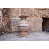 Scheurich Vase 499-18 Henkelvase Krug Streifen Dekor Midcentury Wgp 60Er 70Er Jahre von VintageKreativecke