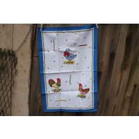 Vintage Geschirrtuch Hahn Huhn Ente Handtuch Küche Unbenutzt 70Er Jahre von VintageKreativecke
