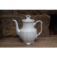 Weiße Kaffeekanne Im Barockstil Walbrzych Porzellan 70Er Jahre Vintage Polen von VintageKreativecke