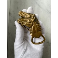 Vintage Messing Pferdekopf Flaschenöffner von VintageLaRetro