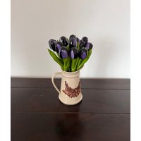 Tulpen Aus Holz, Menge Auswählen Dunkelviolette Tulpen, 20 cm Blumen Tischdeko, Handgemachtes Holz Dekor, Geschenk Für Sie von VintageLineStyle
