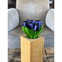 Tulpen Aus Holz, Set Von 9 Lila Tulpen, 7, 8 "' Blumen Tischdekor, Handgemachtes Holz Floral, Geschenk Für Sie von VintageLineStyle