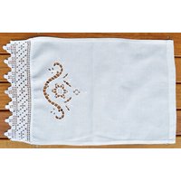 Vintage Leinen Handtücher Badetuch Handtuch Geschirrtuch Gästetuch Reines Weiß Handstickerei Häkelspitze von VintageLinenStore