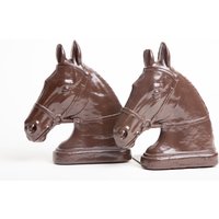 Vintage 1940Er Jahre Syroco Holz Pferdekopf Buchstütze Handbemalt von VintageLoveAntiques