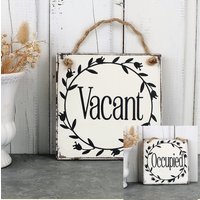 Bauernhaus Besetzt/Frei Badezimmer Schild Doppelseitiges Holzschild von VintageLullabySigns