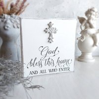 Bless Dieses Haus Holz Schild, Wärme Geschenk, Neues Zuhause Geschenke von VintageLullabySigns