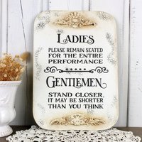 Shabby Chic Modern Badezimmer Schild, Puderzimmer Wandkunst, Vintage Wohnkultur, Toilette Humor Spruch, Kunst von VintageLullabySigns