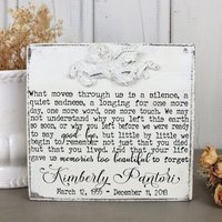 Verlust Von Geliebten Menschen Geschenk Mit Trauernden Gedicht Und Personalisierten Namen, Witwengeschenk, Individuelle Plakette, Beileid Zum Tod von VintageLullabySigns
