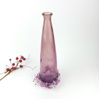 Große Flasche Glas Lila Vase Mit Dekor von VintageMuseumShop