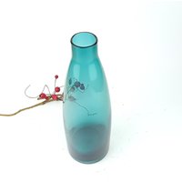 Große Tischplatte Aquamarin Glasvase von VintageMuseumShop