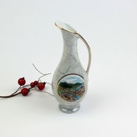 Handgemalte Vintage Vase Mit Krakelee-Elementen Und Stadt Forde von VintageMuseumShop