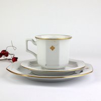 Jubiläumsserie Wundervolles Vintage Tee-Set Aus Feinem Weißen Porzellan Mit Blattgold Von Schumann Arzberg. Hergestellt in Deutschland von VintageMuseumShop