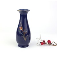 Kleine Tischvase Handbemaltes Porzellan Kobalt von VintageMuseumShop