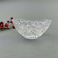 Miniatur Vintage Handgefertigte Transparente Glas Konfektschale von VintageMuseumShop