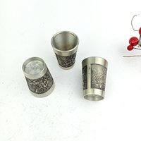 Vintage Set Reinzinn Zinn Shotglasses Aus Deutschland von VintageMuseumShop