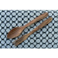 Handgemachtes Salatbesteck Aus Olivenholz Rustikale Küchenhelfer von VintageNatureGreece