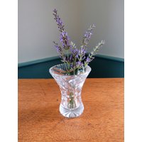 Royal Brierley Kristall Kleine Vase, 9 1/2 ", Starburst Boden von VintageOak