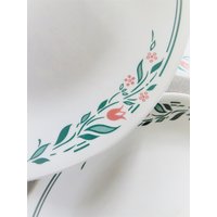 Set Von 38 Stück, Corelle Rosemarie Geschirr | Rosa Tulpen, 15 Speiseteller, Keine Tassen von VintageOak